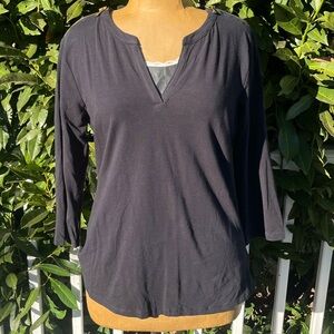 MICHAEL Michael Kors; Black Long Sleeve Top; Shoulder Zipper Details; NWT; Large